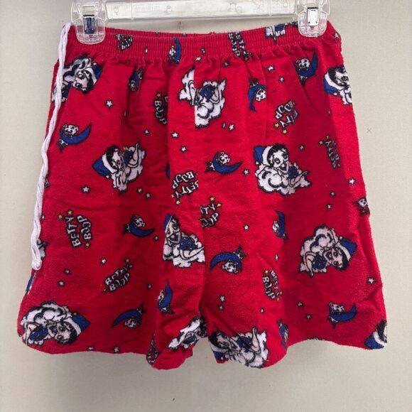 Betty Boop Intimates Pajama PJ Set Shirt Shorts Blue Red Womens Medium Vintage - Picture 5 of 9